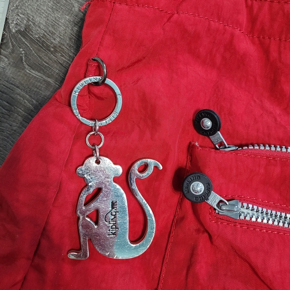 Kipling Red Tote Bag with Silver Details - Picture 3 of 5